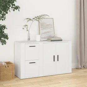 Aparador de madera contrachapada blanco 100x33x59,5 cm de vidaXL, Aparadores - Ref: Foro24-820996, Precio: 108,11 €, Descuent...