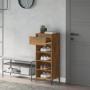 Zapatero madera contrachapada roble ahumado 40x36x105 cm de vidaXL, Zapateros y organizadores de calzado - Ref: Foro24-819785...
