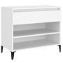 Mueble zapatero madera contrachapada blanco 70x36x60 cm de vidaXL, Zapateros y organizadores de calzado - Ref: Foro24-819764,...