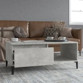 Mesa de centro madera contrachapada gris hormigón 90x50x36,5 cm de vidaXL, Mesas de centro - Ref: Foro24-821056, Precio: 70,0...