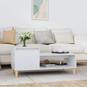 Mesa de centro madera contrachapada blanco brillo 100x50x45 cm de vidaXL, Mesas de centro - Ref: Foro24-821126, Precio: 54,68...
