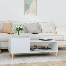 Mesa de centro madera contrachapada blanco brillo 100x50x45 cm de vidaXL, Mesas de centro - Ref: Foro24-821126, Precio: 54,68...
