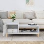 Mesa de centro madera contrachapada blanco brillo 100x50x45 cm de vidaXL, Mesas de centro - Ref: Foro24-821126, Precio: 54,68...