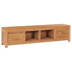 Mueble de TV de madera de teca maciza 115x30x35 cm en Muebles TV | Comprar online en Foru.es