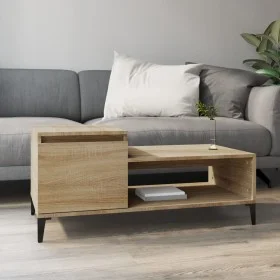 Mesa de centro madera contrachapada roble Sonoma 100x50x45 cm de vidaXL, Mesas de centro - Ref: Foro24-821135, Precio: 48,42 ...