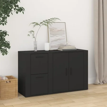 Aparador de madera contrachapada negro 100x33x59,5 cm de vidaXL, Aparadores - Ref: Foro24-820997, Precio: 107,61 €, Descuento: %