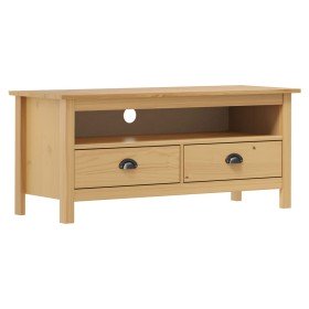 Mueble de TV Hill madera maciza pino marrón miel 110x40x47 cm en Muebles TV | Comprar online en Foru.es