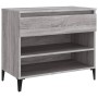 Mueble zapatero madera contrachapada gris Sonoma 70x36x60 cm de vidaXL, Zapateros y organizadores de calzado - Ref: Foro24-81...