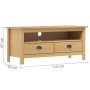 Mueble de TV Hill madera maciza pino marrón miel 110x40x47 cm en Muebles TV | Comprar online en Foru.es