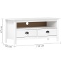 Mueble de TV Hill madera maciza de pino blanco 110x40x47 cm en Muebles TV | Comprar online en Foru.es