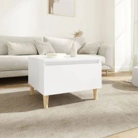 Mesa auxiliar de madera contrachapada blanco 50x46x35 cm de vidaXL, Mesas auxiliares - Ref: Foro24-819500, Precio: 46,56 €, D...