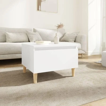 Mesa auxiliar de madera contrachapada blanco 50x46x35 cm de vidaXL, Mesas auxiliares - Ref: Foro24-819500, Precio: 46,56 €, D...