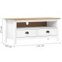 Mueble de TV Hill madera maciza de pino blanco 110x40x47 cm en Muebles TV | Comprar online en Foru.es