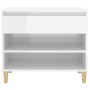 Mueble zapatero madera contrachapada blanco brillo 70x36x60 cm de vidaXL, Zapateros y organizadores de calzado - Ref: Foro24-...