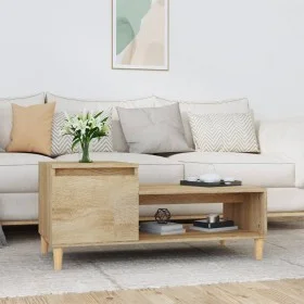 Mesa de centro madera contrachapada roble Sonoma 100x50x45 cm de vidaXL, Mesas de centro - Ref: Foro24-821127, Precio: 52,79 ...