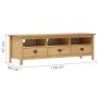 Mueble de TV Hill madera maciza pino marrón miel 158x40x47 cm en Muebles TV | Comprar online en Foru.es