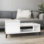 Mesa de centro madera contrachapada blanco brillo 100x50x45 cm de vidaXL, Mesas de centro - Ref: Foro24-821134, Precio: 49,21...