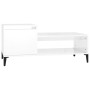 Mesa de centro madera contrachapada blanco brillo 100x50x45 cm de vidaXL, Mesas de centro - Ref: Foro24-821134, Precio: 49,21...