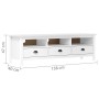 Mueble de TV Hill madera maciza de pino blanco 158x40x47 cm en Muebles TV | Comprar online en Foru.es