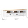 Mueble de TV Hill madera maciza de pino blanco 158x40x47 cm en Muebles TV | Comprar online en Foru.es