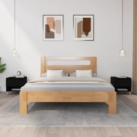 Mesitas de noche 2 uds contrachapada negro 50x46x50 cm de vidaXL, Mesitas de noche - Ref: Foro24-819535, Precio: 63,61 €, Des...