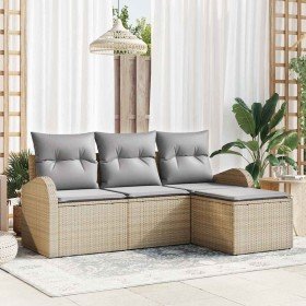 Conjunto de sofá de jardín Beige ratán sintético en Sofás de exterior | Comprar online en Foru.es