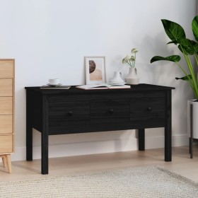 Mesa de centro de madera maciza de pino negra 102x49x55 cm de vidaXL, Mesas de centro - Ref: Foro24-820945, Precio: 105,06 €,...