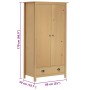 Armario de 2 puertas Hill madera maciza pino 89x50x170cm en Armarios roperos | Comprar online en Foru.es