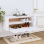 Mueble zapatero pared madera contrachapada blanco 100x35x38 cm de vidaXL, Zapateros y organizadores de calzado - Ref: Foro24-...