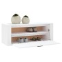 Mueble zapatero pared madera contrachapada blanco 100x35x38 cm de vidaXL, Zapateros y organizadores de calzado - Ref: Foro24-...