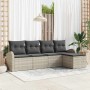 Conjunto de sofá de jardín 5 pcs Gris claro ratán sintético en Sofás de exterior | Comprar online en Foru.es