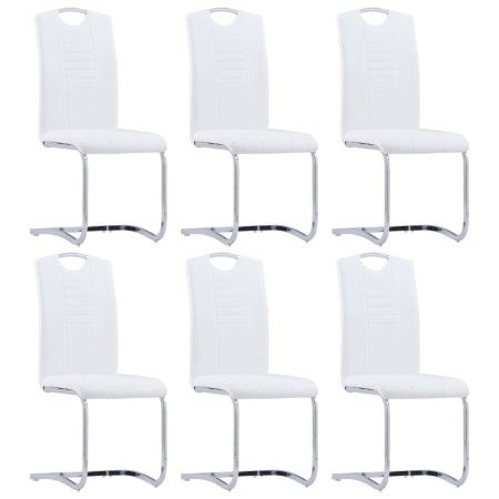 Sillas voladizas de comedor 6 unidades cuero sintético blanco de vidaXL, Sillas de comedor - Ref: Foro24-278835, Precio: 453,...
