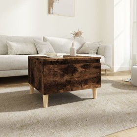 Mesa auxiliar madera contrachapada roble ahumado 50x46x35 cm de vidaXL, Mesas auxiliares - Ref: Foro24-819510, Precio: 36,99 ...