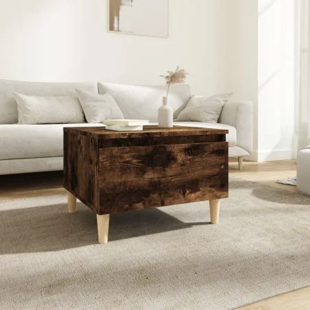Mesa auxiliar madera contrachapada roble ahumado 50x46x35 cm de vidaXL, Mesas auxiliares - Ref: Foro24-819510, Precio: 36,61 ...