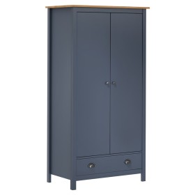 Armario de 2 puertas Hill madera maciza pino gris 89x50x170cm en Armarios roperos | Comprar online en Foru.es