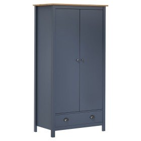 Armario de 2 puertas Hill madera maciza pino gris 89x50x170cm en Armarios roperos | Comprar online en Foru.es