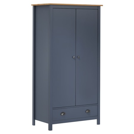 Armario de 2 puertas Hill madera maciza pino gris 89x50x170cm en Armarios roperos | Comprar online en Foru.es