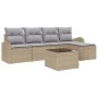 Conjunto de sofá de jardín 6 pcs Beige ratán sintético en Sofás de exterior | Comprar online en Foru.es