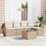 Conjunto de sofá de jardín con cojín 6 pcs Beige Poliratán en Sofás de exterior | Comprar online en Foru.es