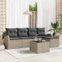 Conjunto de sofá de jardín 6 pcs Gris claro ratán sintético en Sofás de exterior | Comprar online en Foru.es