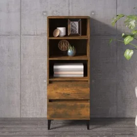 Rauchiger Eichenholz-Schichtholz-Hochschrank 40x36x110 cm von vidaXL, Sideboards - Ref: Foro24-821249, Preis: 62,10 €, Rabatt: %