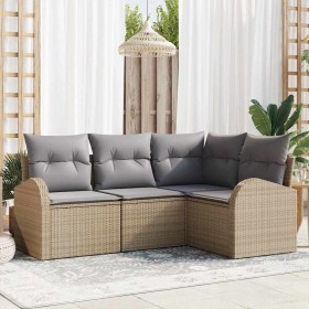 Conjunto de sofá de jardín Beige ratán sintético en Sofás de exterior | Comprar online en Foru.es
