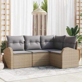 Conjunto de sofá de jardín Beige ratán sintético en Sofás de exterior | Comprar online en Foru.es