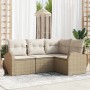 Conjunto de sofá de jardín 4 pcs Beige ratán sintético en Sofás de exterior | Comprar online en Foru.es