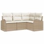 Conjunto de sofá de jardín 4 pcs Beige ratán sintético en Sofás de exterior | Comprar online en Foru.es