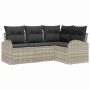 Conjunto de sofá de jardín 4 pcs Gris claro ratán sintético en Sofás de exterior | Comprar online en Foru.es