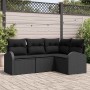 Conjunto de sofá de jardín 4 pcs Negro ratán sintético en Sofás de exterior | Comprar online en Foru.es