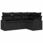 Conjunto de sofá de jardín 4 pcs Negro ratán sintético en Sofás de exterior | Comprar online en Foru.es