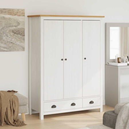 Armario de 3 puertas Hill Range madera pino blanco 127x50x170cm en Armarios roperos | Comprar online en Foru.es
