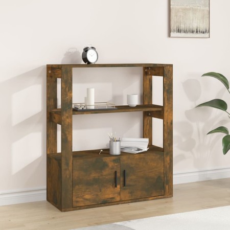 Aparador madera contrachapada color roble ahumado 80x30x90 cm de vidaXL, Aparadores - Ref: Foro24-819465, Precio: 61,29 €, De...